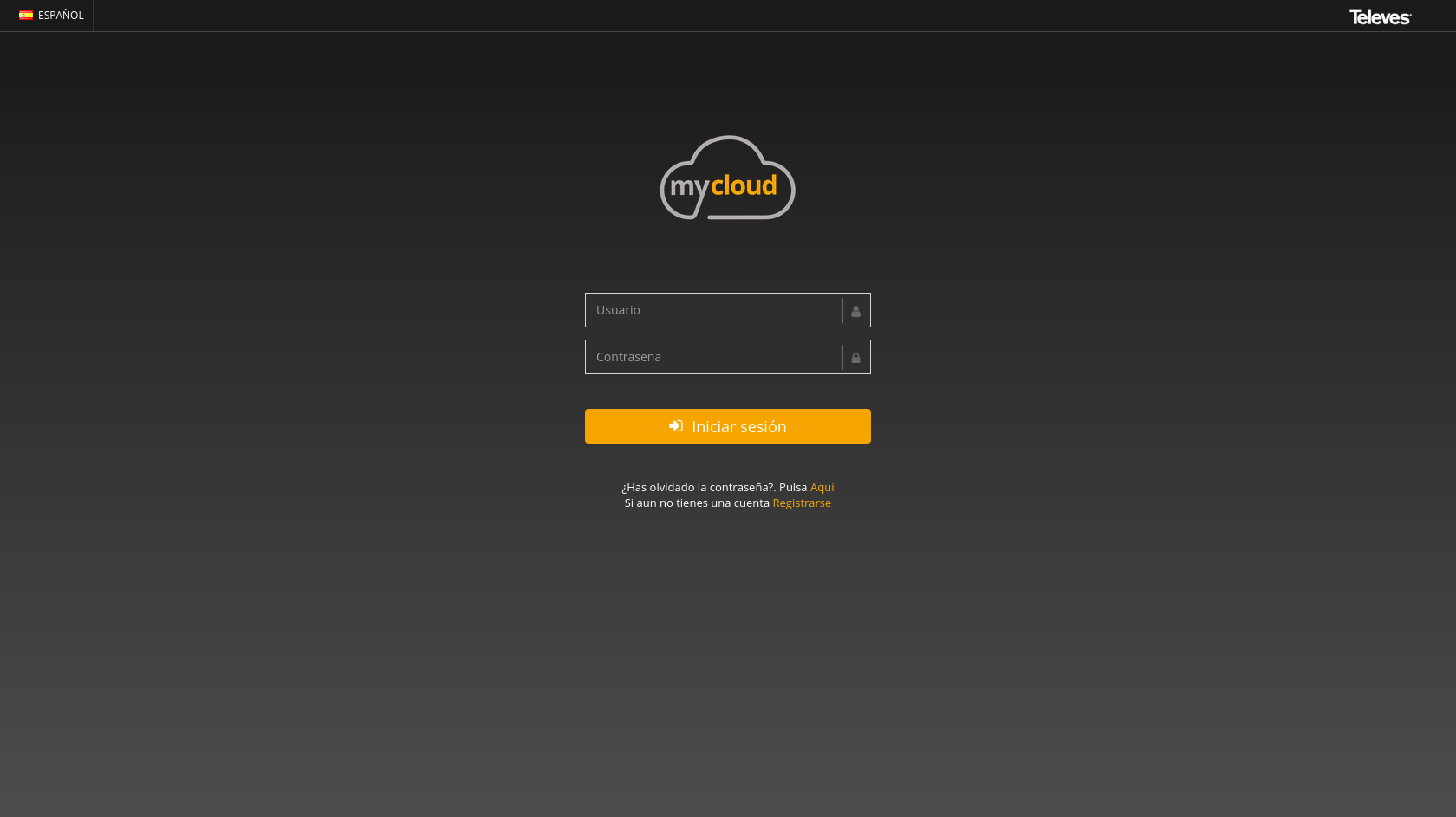 Acceso al portal MyCloud: introduce tu cuenta de usuario, la misma utilizada para registrar los medidores